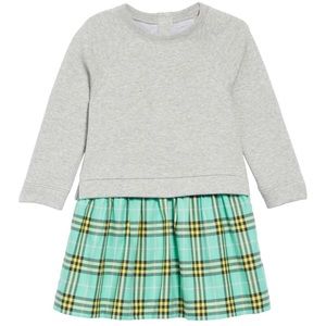 BURBERRY Francine Popover Turquoise Check Dress